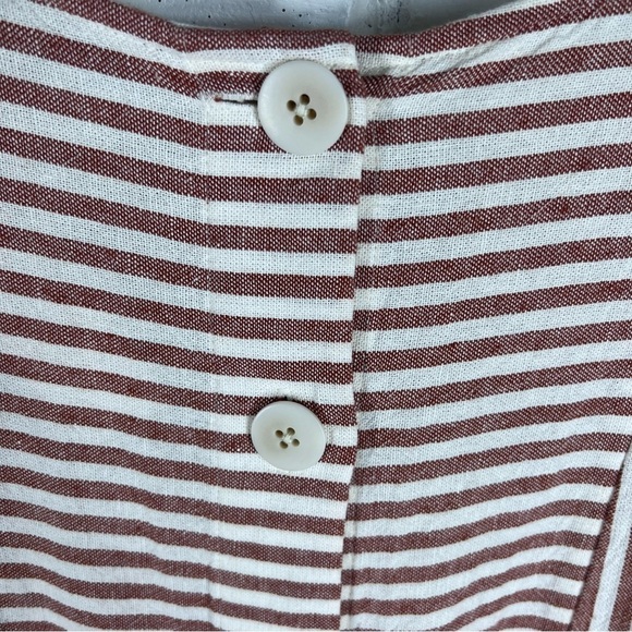 MADEWELL Linen & Cotton Lightweight Striped Dress | Short Sleeve Shift Dress - Picture 10 of 10